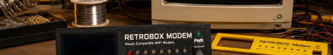 Prototipo de RetroBox Modem en el taller